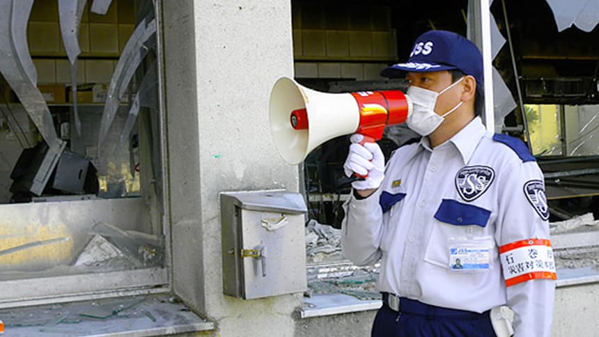 東日本大震災 ボランティア警備の模様